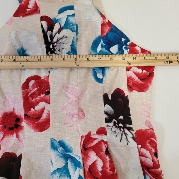 Guess Dress Womens 6 Floral Pattern‎ Sleeveless Knee Length Fitted Bodice A-Line - Picture 8 of 9